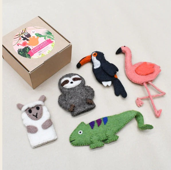 Tara Treasures South American Rainforest Animals Finger Puppet Set